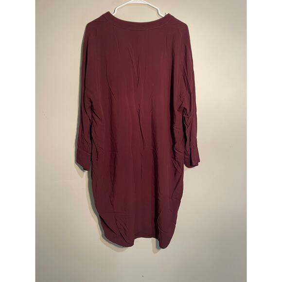 Michael Stars Rust Brown Split Neck Tunic Dress Size Large - Picture 7 of 12